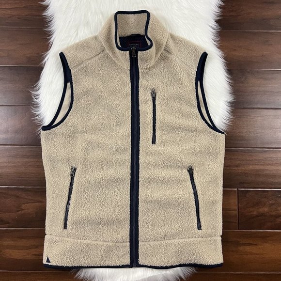 Untuckit Men's Size Large Beige Fleece Davis‎ Vest Jacket - Picture 1 of 8